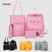 Naiste seljakott neljas värvitoonis kirjadega