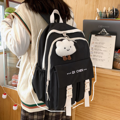 Textil hátizsák zsebekkel nőknek