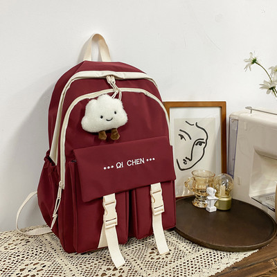 Textil hátizsák zsebekkel nőknek