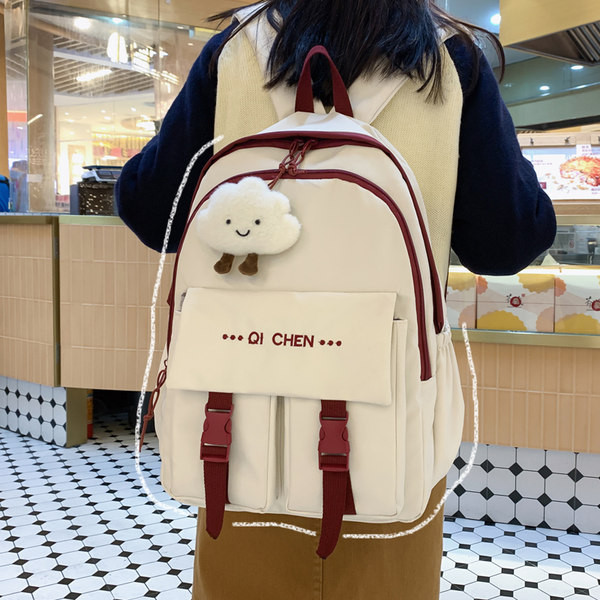 Textil hátizsák zsebekkel nőknek