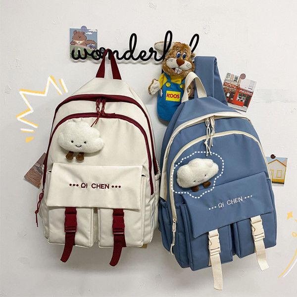 Textil hátizsák zsebekkel nőknek