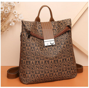 Naiste seljakott trükise ja metallist kinnitusega