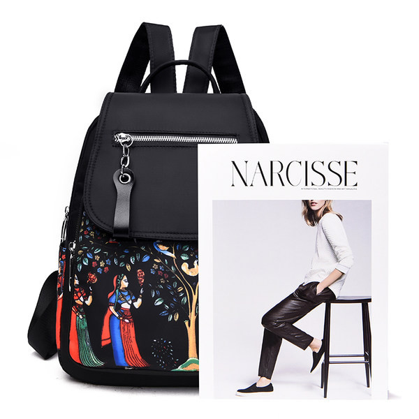 Neljas värvitoonis esitaskuga naiste seljakott