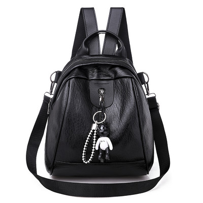 Γυναικείο έκο δερμάτινο σακίδιο πλάτης με φερμουάρ μπροστά σε δύο χρώματα