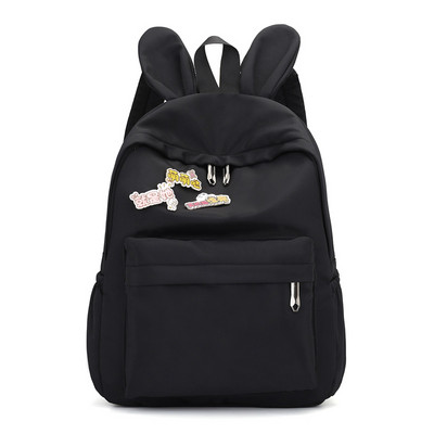 Γυναικείο casual σακίδιο πλάτης με φερμουάρ και τρισδιάστατο στοιχείο - τέσσερα χρώματα