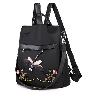 Ежедневна раница с бродерия и камъни за жени