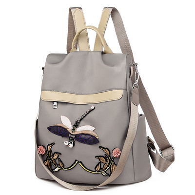 Ежедневна раница с бродерия и камъни за жени