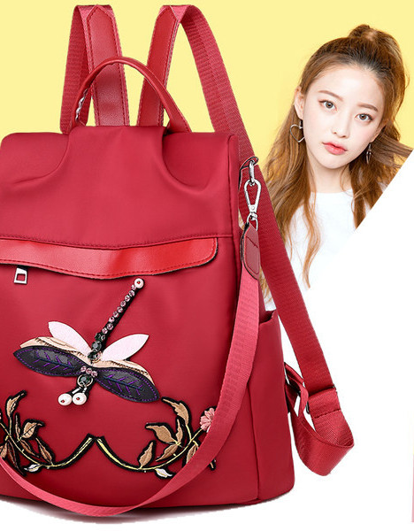 Ежедневна раница с бродерия и камъни за жени