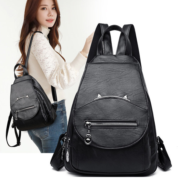 Naiste nahast kott eesmise luku ja rihmadega