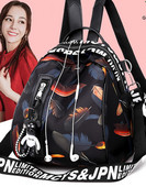 Naiste igapäevane seljakott eesmise luku ja ripatsiga