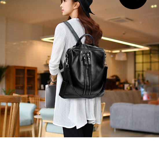 Öko-nahast igapäevane ruudukujuline seljakott