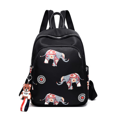 Stiilne naiste tekstiilist seljakott aplikatsiooni ja lukuga