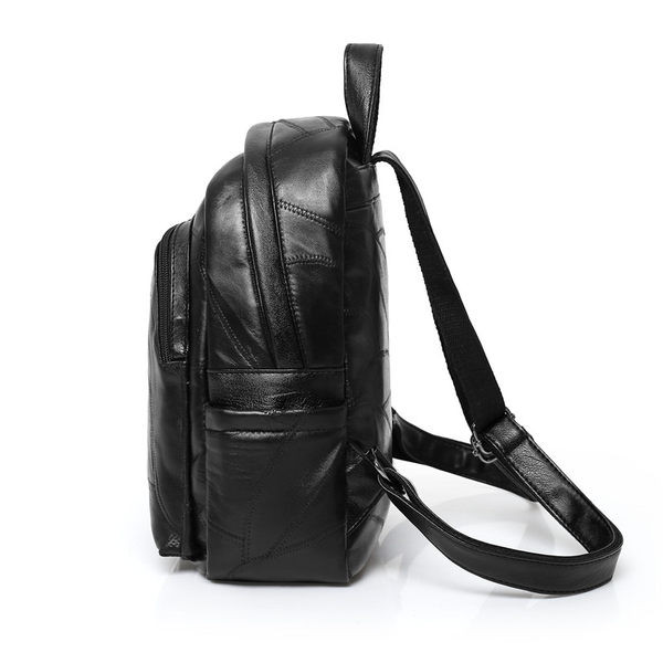 Naiste moodne tõmblukuga nahast seljakott