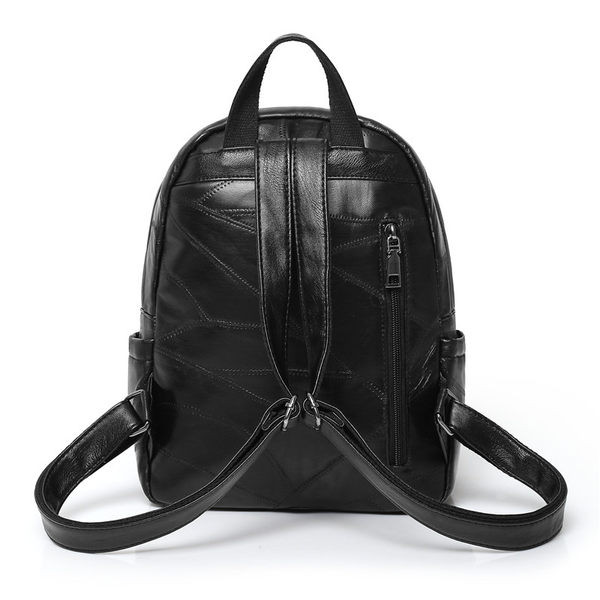 Naiste moodne tõmblukuga nahast seljakott