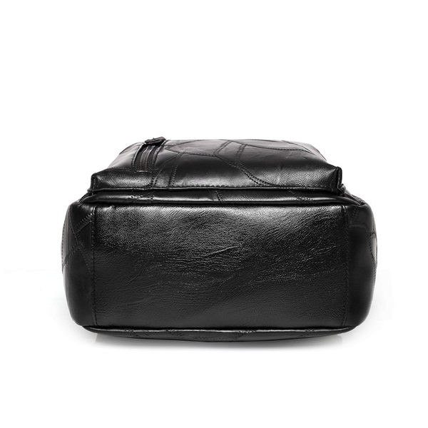 Naiste moodne tõmblukuga nahast seljakott