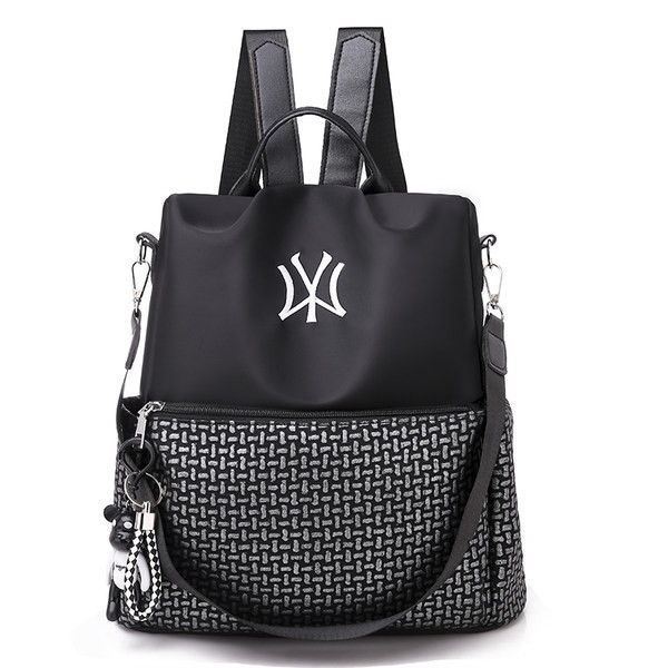 Tekstiilist tasku ja tikandiga seljakott - must ja punane