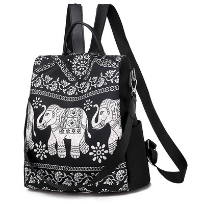 Naiste värvilise mustriga seljakott - kaks värvi