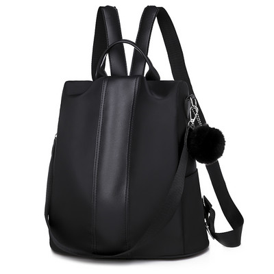 Naiste ühevärviline seljakott neljas värvitoonis udusulgedega