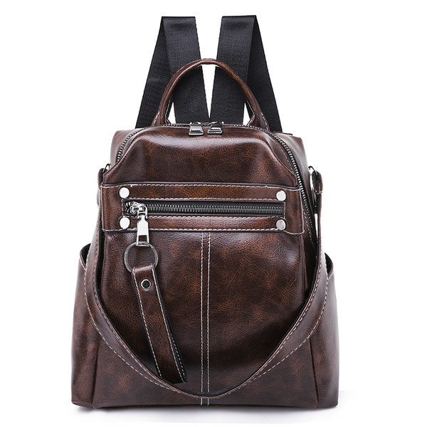 Uue mudeli kunstnahast naiste seljakott - must ja pruun