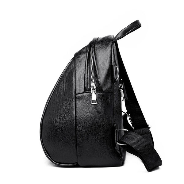 Kaasaegne naiste nahast seljakott lukuga