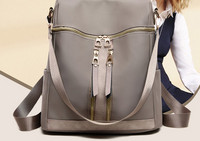 Naiste nahast seljakott eesmise lukuga - kahte värvi