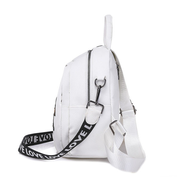 Naiste igapäevakott tikandiga - valge ja must