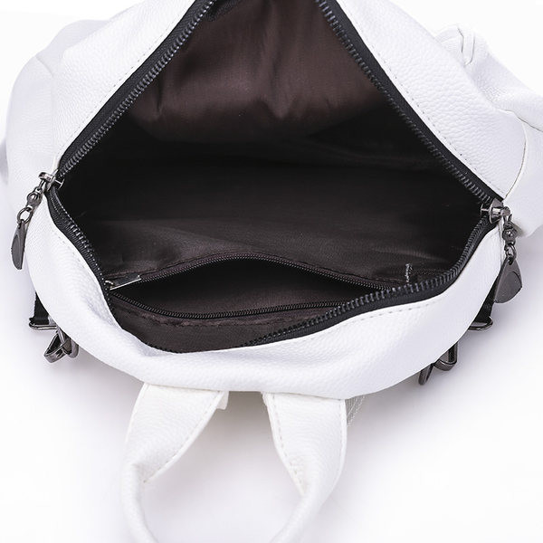 Naiste igapäevakott tikandiga - valge ja must