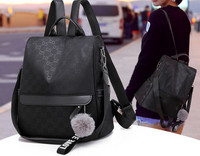 Must naiste seljakott esitasku ja sulekaunistusega