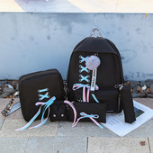 Naiste tekstiilist seljakott tasku ja värvilise ühendusega