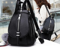 Kahes värvitoonis lukuga naiste nahast seljakott