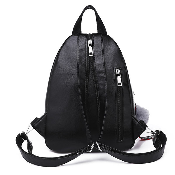 Kahes värvitoonis lukuga naiste nahast seljakott