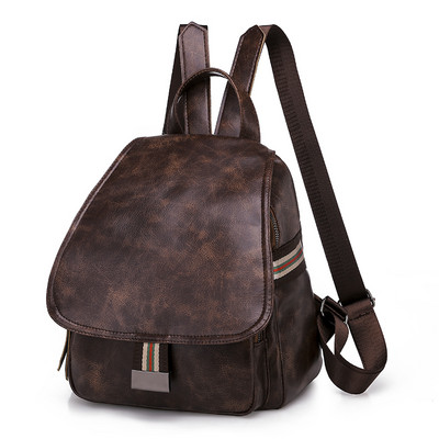 Väike ökonahast seljakott tekstiilosadega