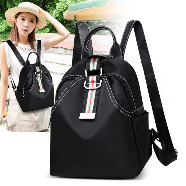 Naiste tekstiilist must seljakott tavaline mudel