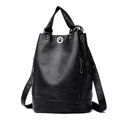 Γυναικείο σακίδιο πλάτης με φερμουάρ από έκο δέρμα - τέσσερα χρώματα