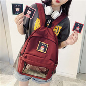 Naiste lõuendist seljakott embleemi ja esitaskuga