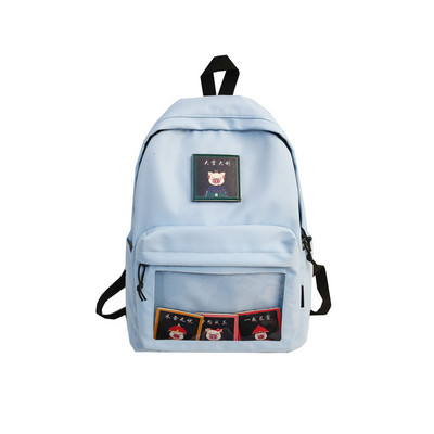 Naiste lõuendist seljakott embleemi ja esitaskuga