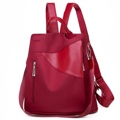 Γυναικείο σακίδιο πλάτης με φερμουάρ μπροστά σε τρία χρώματα