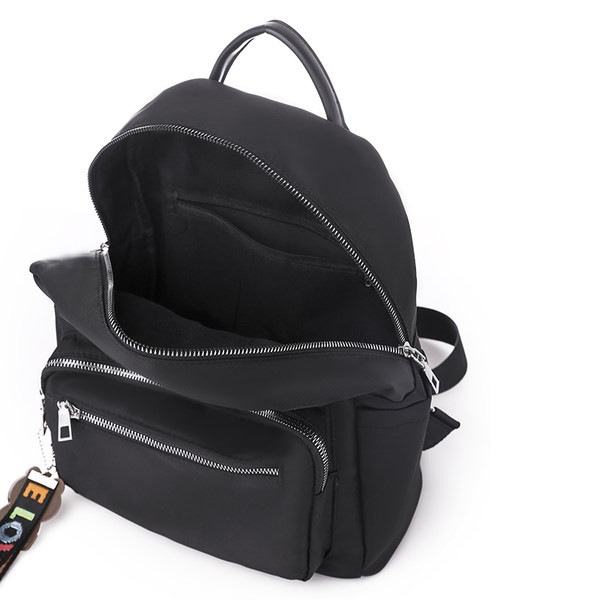 Naiste vabaaja tekstiilist seljakott esitaskuga