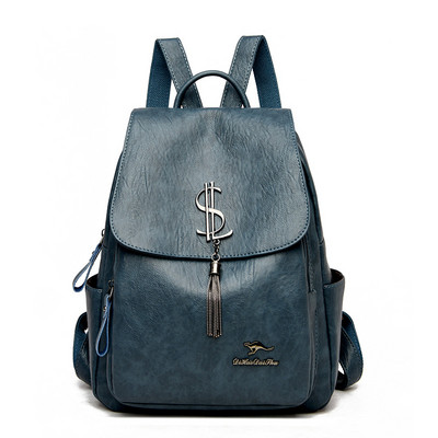 Γυναικείο σακίδιο πλάτης από συνθετικό δέρμα και μεταλλική διακόσμηση