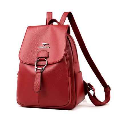 Γυναικείο σακίδιο πλάτης από συνθετικό δέρμα και μεταλλική διακόσμηση