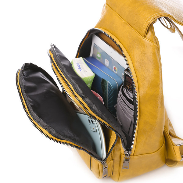 Naiste väike tepitud efektiga ökonahast seljakott