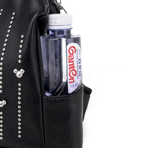 Naiste musta värvi kividega nahast kott