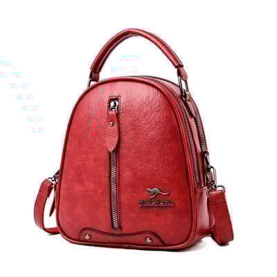 Öko-nahast väike naiste seljakott metallist embleemiga