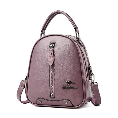 Öko-nahast väike naiste seljakott metallist embleemiga