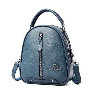 Öko-nahast väike naiste seljakott metallist embleemiga