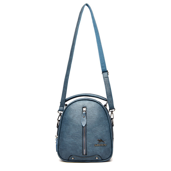 Öko-nahast väike naiste seljakott metallist embleemiga