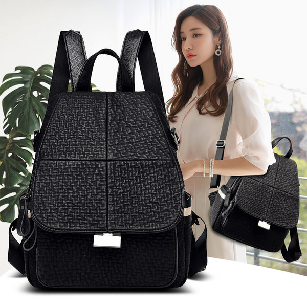 Naiste aktuaalne nahast seljakott metallelemendiga