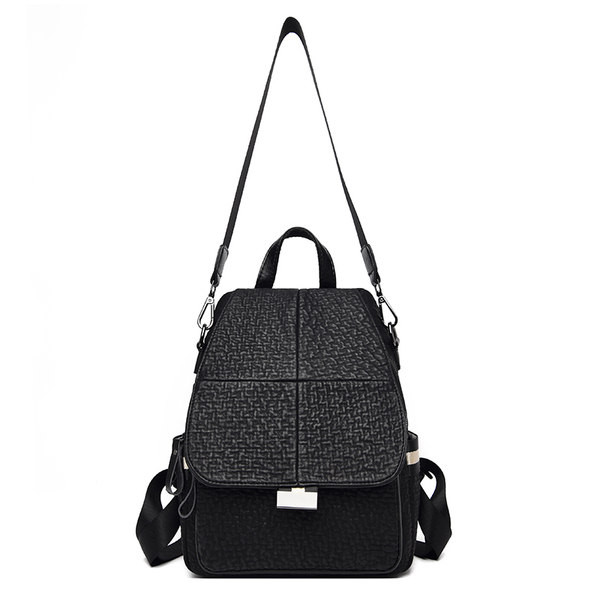 Naiste aktuaalne nahast seljakott metallelemendiga