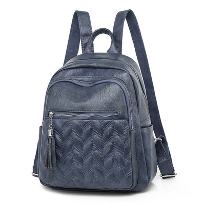 Stílusos női bőr hátizsák elülső cipzárral