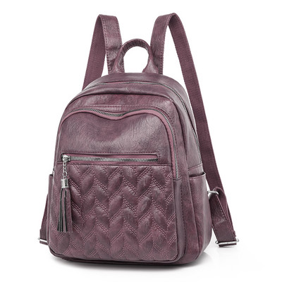 Stílusos női bőr hátizsák elülső cipzárral